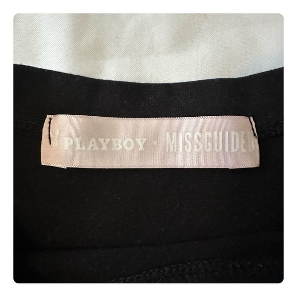 ★ Playboy Misguided Unisex Oversized Collab Graphic T-shirt - Black/White ★ - Picture 7 of 17